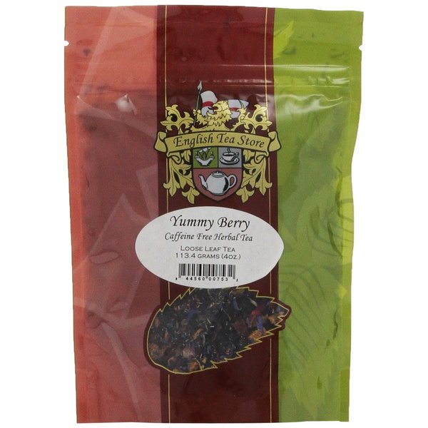 English Tea Store Loose Leaf Pouches, Yummy Berry Caffeine Free Herbal Kids Tea, 4 Ounce