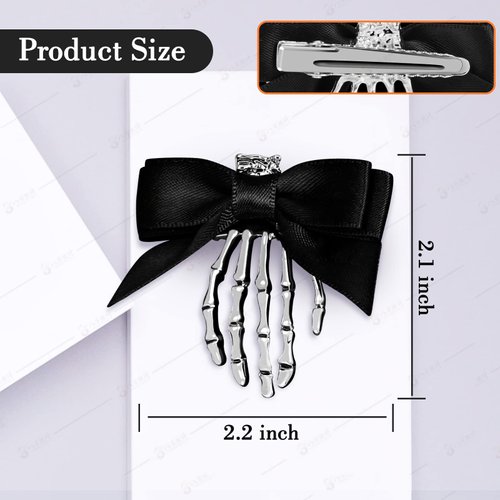 Halloween Skeleton hands Hair Clips Goth Hair Clips Skull Hair Clip Halloween Hair Accessories Halloween Hair Clips For Women Girls (2PCS)