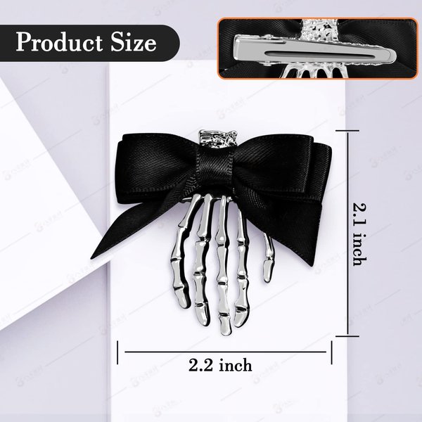 Halloween Skeleton hands Hair Clips Goth Hair Clips Skull Hair Clip Halloween Hair Accessories Halloween Hair Clips For Women Girls (2PCS)