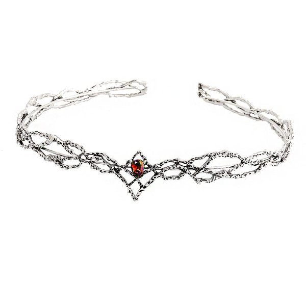 Crown Crystals Tiaras Hair Band Bridal Crowns Princess King Headband For Prom Party Wedding Christmas Cosplay (Silver Red)