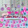 Cheerleading Birthday Party Decorations for Girls Hot Pink Blue - Happy Birthday Banner Cake Topper, Cheerleader Hanging Swirls Balloons for Cheer Gymnastics Birthday We’ve Got Spirit Party Supplies