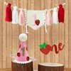 Strawberry 1st Birthday High Chair Tassels Banner Strawberry First Birthday Crown 1 Sweet Cake Topper Strawberry First Birthday Party Supplies