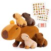 OUOZZZ Capybara Stuffed Animals with Babies Inside 14.5" Capybara Plush Toys with 4 Babies Capybara with Tangerine in Hot Spring - Gift Present Toys for Girls Boys Kids Toddler