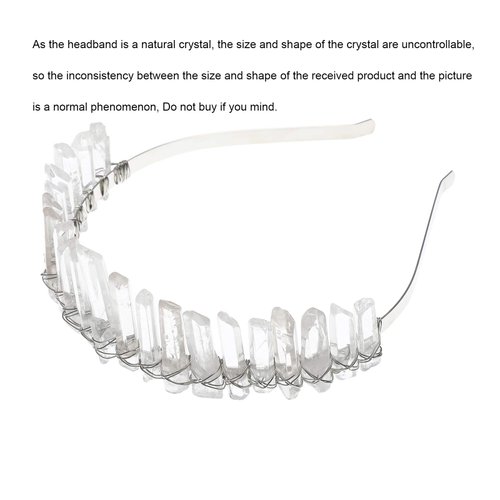 AWAYTR Raw Crystal Quartz Crown – Rhinestone Tiara Mermaid Headband for Woman Weeding and Partie(white)