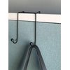 Tetra-Teknica CWH-01 2 Inch Space Addition Wire Double Coat Hook for Office Cubicle Partition Wall Panel, Color Black