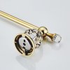 BATHSIR Crystal Toilet Paper Holder, Gold Toilet Roll Holder Modern Bathroom Accessories Zinc Alloy Tissue Hanger Wall Mounted