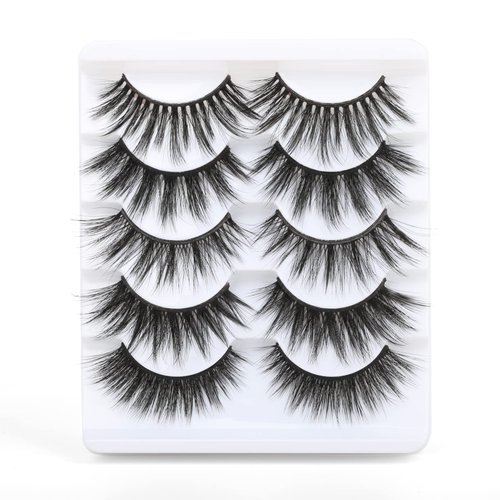 False Eyelashes Fluffy Wispy Big Eyelashes 3D Faux Mink Lashes Thick Volume Long Soft Dramatic Strip Eye Lashes 5 Pairs