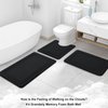 Grandaily Memory Foam Bath Mat Rug 24x16, Ultra Soft, Non-Slip and Absorbent Bathroom Rugs, Machine Wash Dry, Comfortable Bath Rug Carpet for Bathroom Floor, Tub and Shower, Black