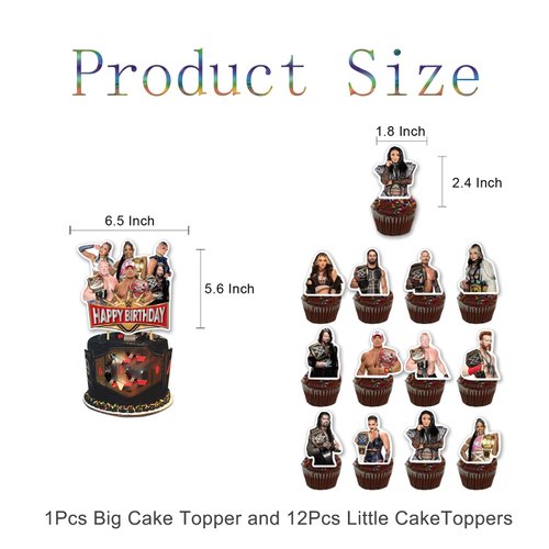 44Pcs Wrestling Party Decorations, Wrestling Birthday Party Supplies, Includes Balloon, Happy Birthday Banner, Cake Topper, Background Tablecloth, For Birthday Party Decor