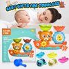 Baby Bath Toys Toddlers 1-3 Bear Kids Bath Tub Toys with 2 Turtle Swimming Wind up Water Toys & 3 Floating Boat Bathtub Toys for Infants Boys Girls 18+ Months Gifts Box Set