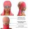 Bob Wig Human Hair, Hot Pink Human Hair Lace Front Wigs 14 Inch 13x4 HD Lace Front Wigs Human Hair Pre Plucked Glueless Lace Frontal Bob Wigs Brazilian Virgin Human Hair Wig for Women 180% Density