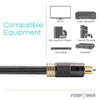 FosPower 24K Gold Plated Toslink Digital Optical Audio Cable (S/PDIF) - [Zero RFI & EMI Interference] Metal Connectors & Ultra Durable Nylon Braided Jacket (3ft)