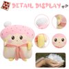 ARELUX Funny Toast Sliced Bread Pillow,Pink Bread Shape Pink Plush Hugging Pillow with Red Scarf,Soft Strawberry Food Sofa Cushion for Home Decor,Plush Toy Gifts for Kids Birthday(17.7in)