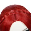Long Red Braid Princess Wig + Crown Hair Comb + Wig Cap Pre-styled Red Wigs Synthetic Fiber Hair for Women Halloween Party