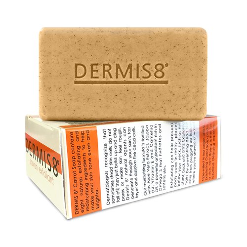 Dermis8° Exfoliating Beauty Bar Soap with Carrot & Camellia Oil, 200gr