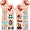 Prince Temporary Tattoos Birthday Party Supplies Favors Decorations Baby Shower Prince Little Boy Royal Blue Super Cute 92PCS Tattoos Stickers for Kids Boys Girls Classroom Rewards Gifts Ideal