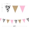 32Ft Western Cowgirl Party Decorations Burlap Pink Cow Triangle Flag Fabric Banner Pennant Garland Streamer for Western Cowgirls Birthday Baby Shower Derby Day Farm Animals Wild Party Decor Supplies
