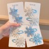 8PCS Princess Snowflake Hair Clips Blue White Christmas Hair Accessories for Women Xmas Sparkly Rhinestone Hair Barrettes Snowflake Hairpins Holiday Festive Party Gifts Decorations