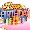 Paper Love Frndly 3D Happy Birthday Pop Up Card, Handcrafted - 100% Recycled and Eco-Friendly, 8" x 6" Cover - with Removable Note Card