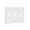 ENERLITES Triple Light Switch Wall Plate, Gloss Finish, Standard Size 3-Gang 4.50" x 6.38", Unbreakable Polycarbonate Thermoplastic, 8813-W, White
