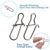 Duo Lock Fishing Snap Kit, Stainless Steel Fishing Nice Snap Swivels High Strength Fishing Snaps and Clips Fishing Connector Tackle Kit for Saltwater Freshwater (100pcs Kit)