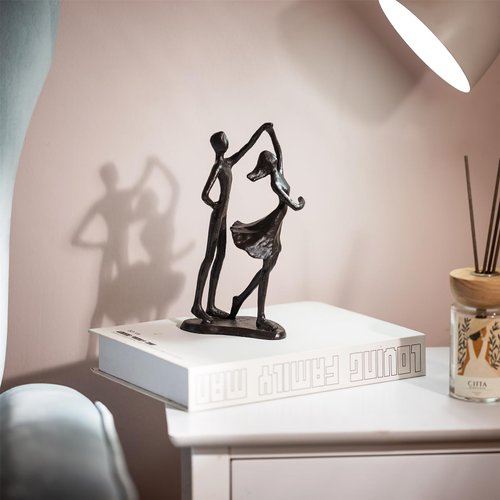 Sziqiqi Iron 6th for Couple - Black Metal Couple Sculpture Gifts for Her Aesthetic Statue Decor Abstract Figurines Centerpiece Decoration for Women Wife Friend Girlfriend Him Men