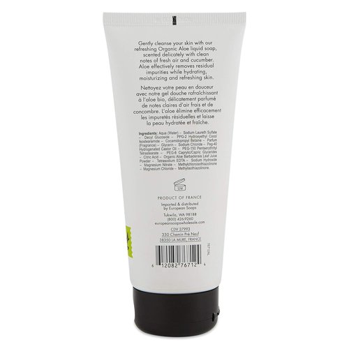 Organic Aloe Collection Hydrating Shower Gel (6.7oz), Fresh Cucumber Scent
