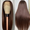 24 Inch Chocolate Brown Lace Front Wig Human Hair 13x4 Brown HD Lace Front Wigs Human Hair 180 Density Glueless Wig Human Hair Straight Human Hair Lace Front Wigs Brown Human Hair Wigs for Black Women