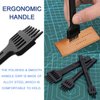 Prong Punch Tool Set - 3pcs 6mm Leather Row Round Hole Tooth Punch Tool, 2/4/6 Prong Tooth Circular Cut Lacing Stitching Chisel DIY Leathercraft Punching Accessories Kits for Leather Craft Supplies