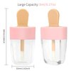 RONRONS Lip Gloss Tubes, 15 Pieces Pink Ice-cream Shaped Empty Lip Gloss Containers Cute Mini Lipgloss Tubes with Wand for DIY Cosmetic Sample Bottles, 8ml