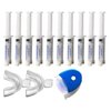 White Teeth Global Branded (TM) 35% Carbamide Peroxide 10 Syringes (10cc) Teeth Whitening Gel - (1) LED Accelerator Light - (2) Trays - (1) Mouth Tray Case - (1) Shade Guide - (1) Instructions Sheet