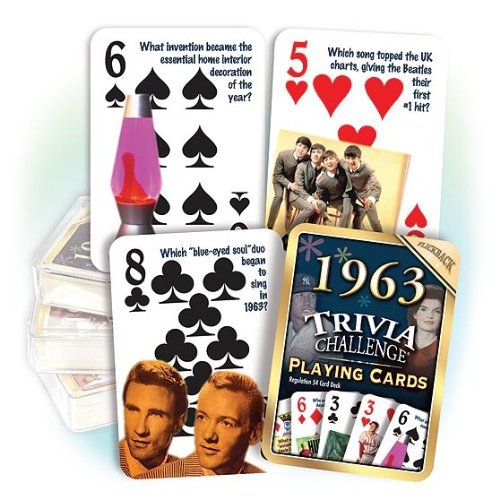 Flickback 1963 Trivia Playing Cards: Great Anniversary or Birthday Gift