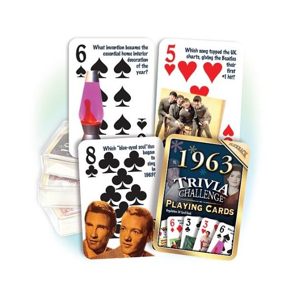 Flickback 1963 Trivia Playing Cards: Great Anniversary or Birthday Gift