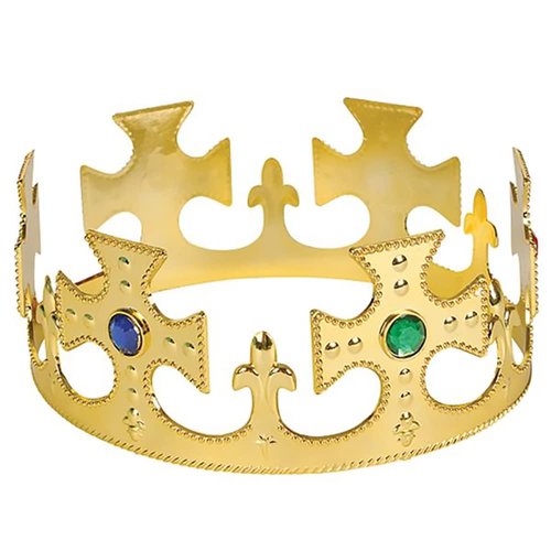 The Dreidel Company Adjustable Gold Jeweled Crown Birthday Party Plastic Crowns, Party Supplies, Gatherings, & Events (6-Pack)