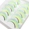 DAODER Lashes Fluffy False Eyelashes Luxury Volume Wispy Cat Eye Faux Mink Eyelashes Neon Green Colored Lashes 18mm Long Soft Cosplay Lashes 5 Pairs (Neon Green)