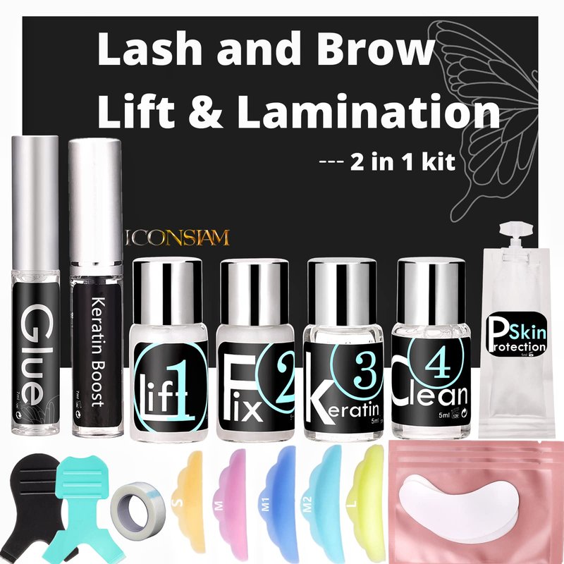 Eyelash Perm Eyebrow Lamination 2 in 1 Kit Easy DIY at Home 5 Minutes ...