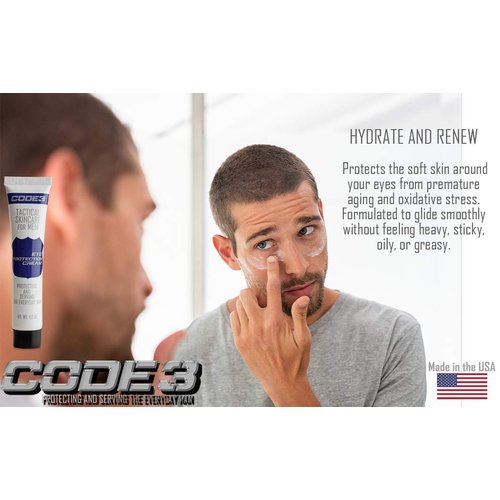 CODE 3 Eye Protection for Men- Best Nourishing Anti-Aging Eye Cream with Caffeine and Hyaluronic Acid to Reduce Puffiness, Wrinkles, and Dark Circles.