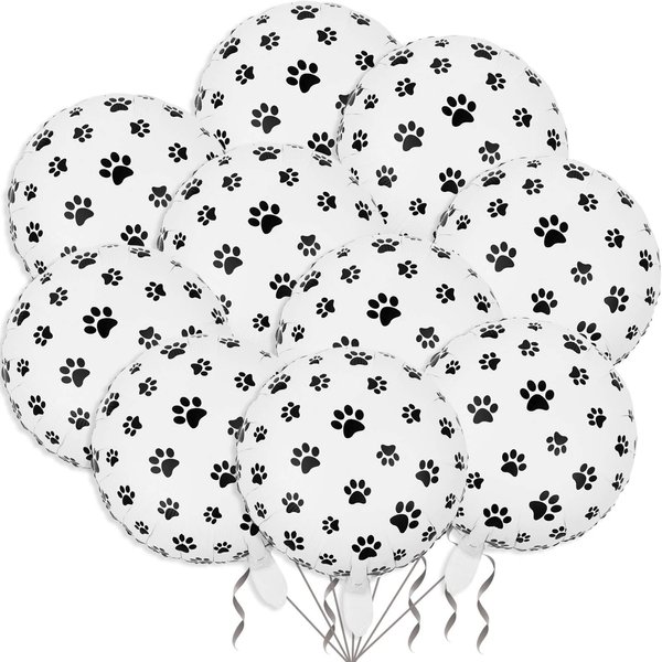 10 Pack 18 Inch Animal Dog Paw Pattern Foil Balloons Helium Dog Pet Balloons Dog Paw Print Balloons for Animal Birthday Dog Pet Theme Kids Party Decorations Supplies