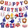 26 PCS Baseball Party Banners Baseball Birthday Decorations Sports Theme Party Hanging Swirls Happy Birthday Paper Banners for Boys Girls Birthday Baby Shower Party Supplies