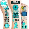 Generic 105 PCS PTSD Awareness Stickers Tattoos Teal Awareness Ribbon Veteran Party Decorations Supplies Favors Gifts for Kids Adults Men Women Prizes Rewards