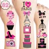 Paris Temporary Tattoos France Paris Party Decorations Favors Supplies French Theme Birthday 82PCS Cute Eiffel Towers Tattoo Stickers Christmas Gifts for Boys Girls Kids Class School Prizes Carnival