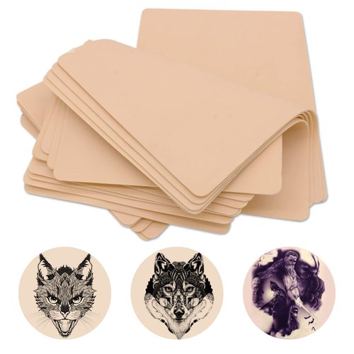 Blank Tattoo Skin Practice - Rayyl 5Pieces Tattoo Practice Skin Soft Silicone Double Sides 7.4x5.6" Thin Tattoo Eyebrow Practice Skin for Tattoo Beginner & Experienced Tattoo Artist