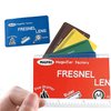MagDepo 6 Pack Credit Card Size Magnifier Ruler Fresnel Lens Fire Starter Compact Plastic Magnifying Lens Wallet Pocket Magnifier for Reading Small Print, Maps, and Books -Red