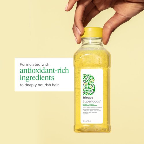 Briogeo Superfoods Banana + Coconut Nourishing Shampoo, Replenish Dull, Dry Hair and Supports Healthy Hair and Scalp, Vegan, Phalate & Paraben-Free, 12.5 oz