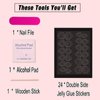 BAOYAALIN Hot Pink Press on Nails Medium Almond Shaped Fake Nails with Glitter Design Full Cover False Acrylic Glue Stick on Nail for Women Girls 24Pcs