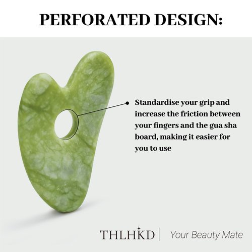 THLHKD Gua Sha Facial Tools, Natural Jade Stone Guasha, Guasha Board for SPA Acupuncture Therapy Trigger Point Treatment, Gua Sha Scraping Massager for Jawline Sculpting and Puffiness Reducing