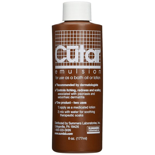 Cutar Emulsion Tar Solution For Bath Oil or Lotion - 6oz, Pack of 6