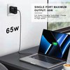 DCV 65W USB C Charger, GaN 3-Port Fast Charging Block with LED Digital Display, PD/PPS/QC 3.0 Foldable Wall Charger for Laptops, MacBook, iPhone 15/14/13, iPad Pro, Galaxy S23/S22, Note 20/10 (Black)