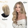 Sunny Sew in Hair Extensions Highlights Weft Human Hair Extensions Blonde Weft Hair Extensions Dark Ash Blonde Highlighted Light Blonde Hair Wefts Human Hair Sew in Blonde 20inch 100g