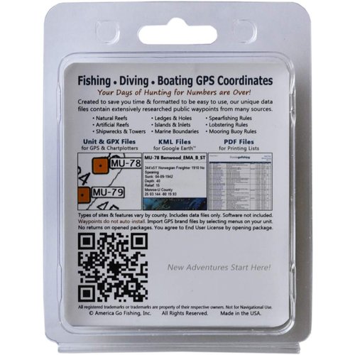 America Go Fishing - Fishing and Dive Sites Memory Card - Middle Keys Monroe County Florida